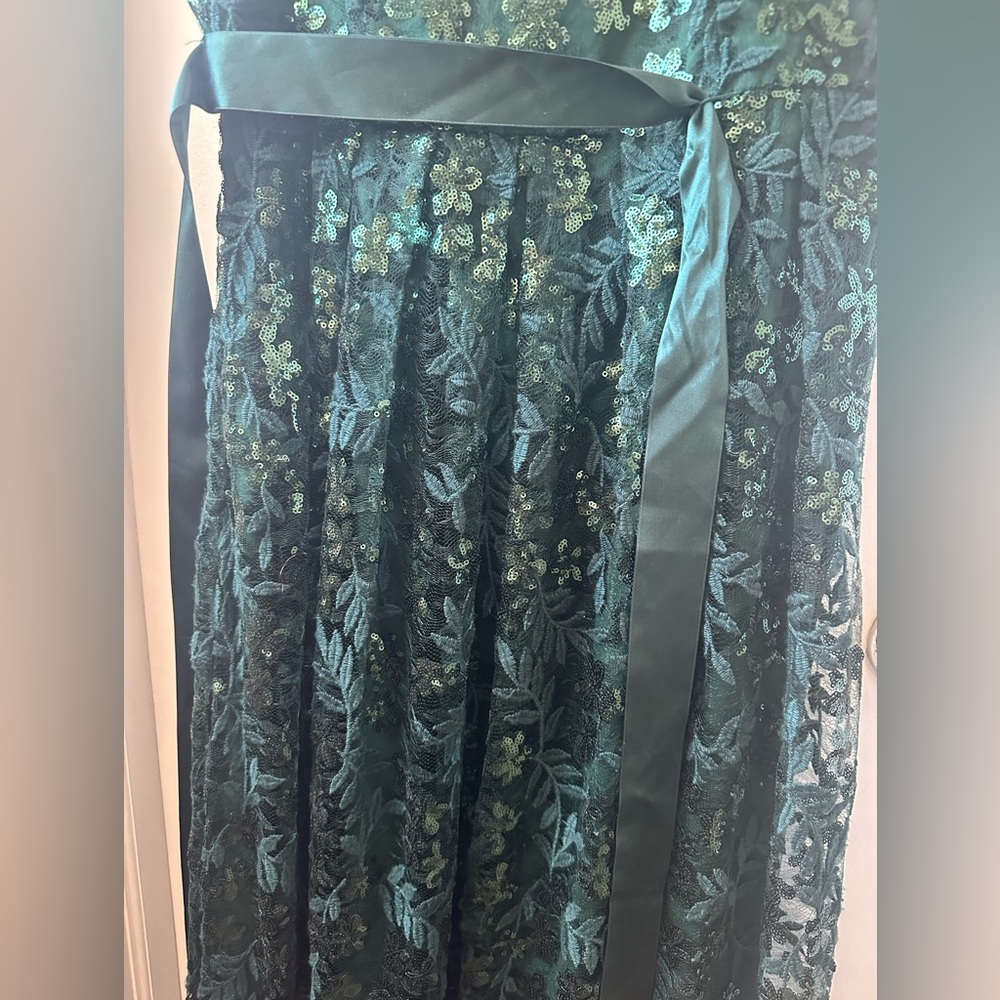 Tahari Lace Sequin Maxi Dress Navy Sequin Dress wedding evening gala NWT - Picture 5 of 5